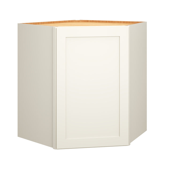 Diamond Express Jamestown 30-in W x 30-in H x 24-in D White Diagonal Corner Wall Fully Assembled Plywood Cabinet (Recessed Panel Shaker Style)