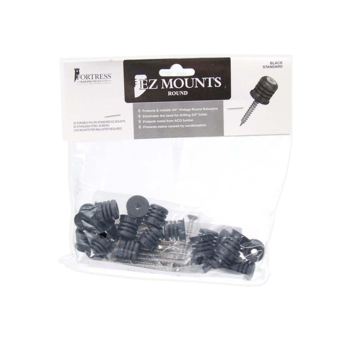 Fortress Building Products 3/4-in x 3/4-in Balusters Black Plastic Square Deck Baluster (20-Pack)