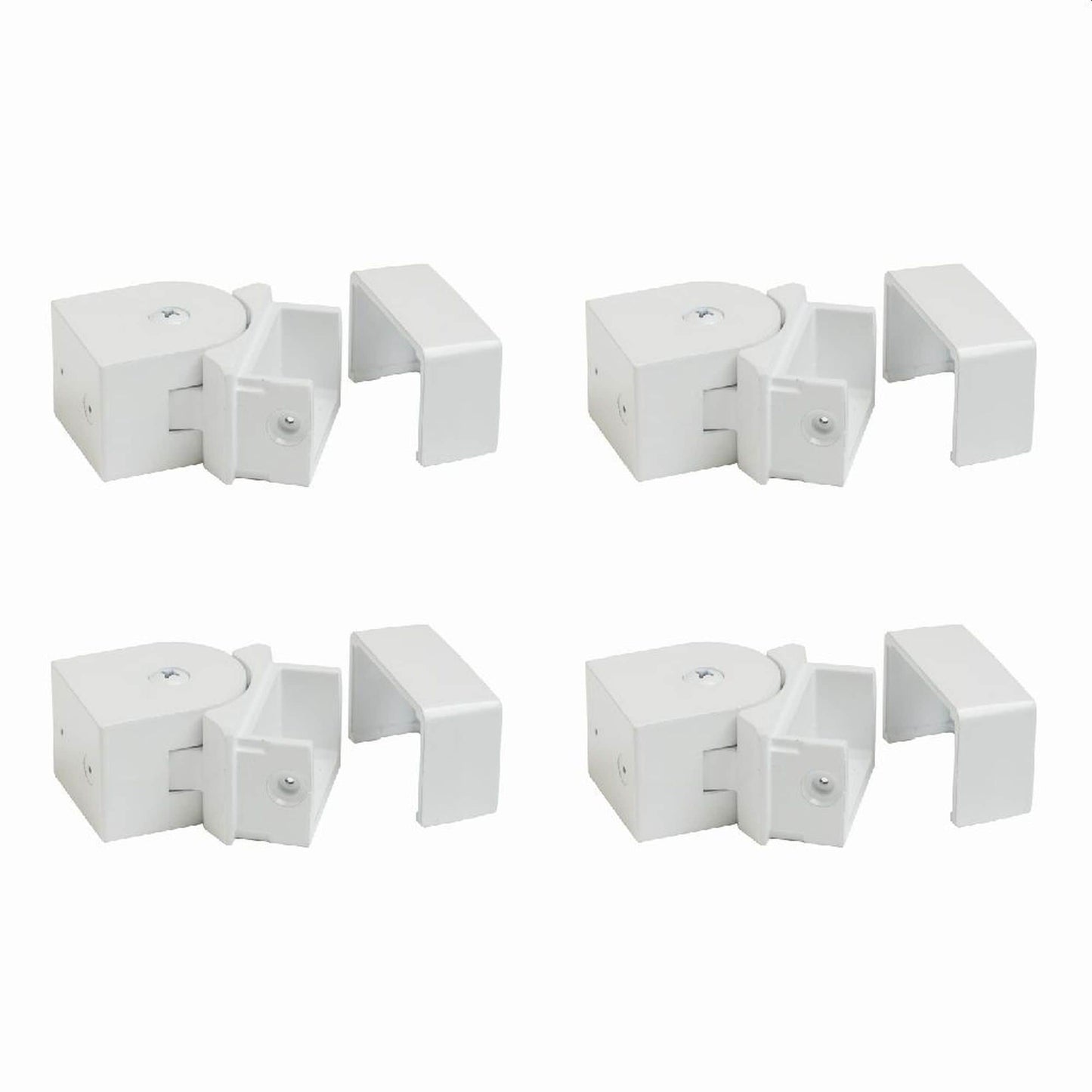 Fortress Building Products 7.87-in x 6.32-in White Aluminum Rail Bracket (4-Pack)