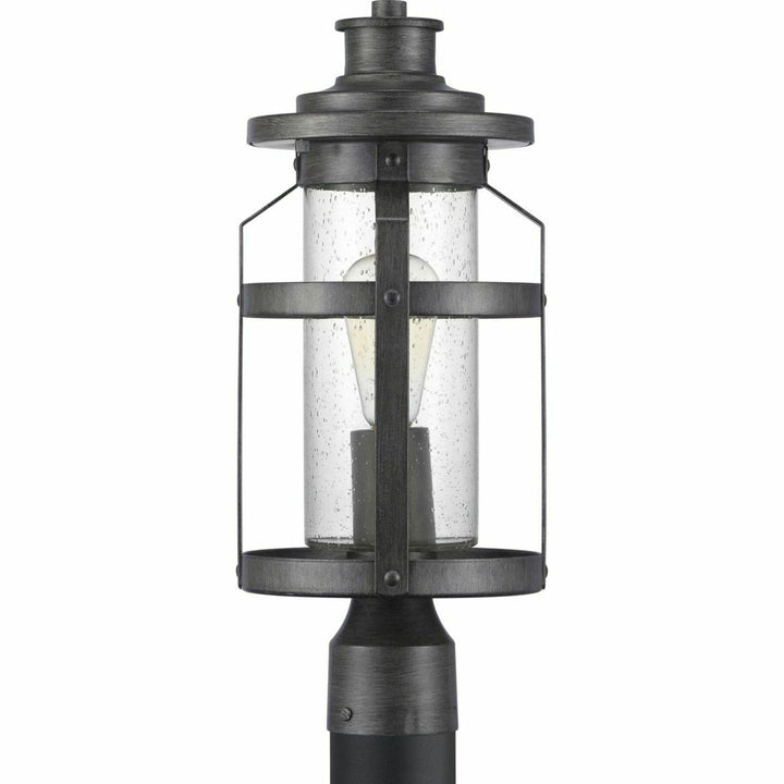Progress Lighting Haslett 18-in Antique Pewter Farmhouse Outdoor Post Lantern, 100W Max
