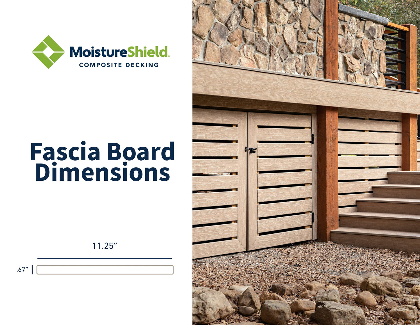 MoistureShield Vantage 1/2-in x 12-in x 12-ft Composite Cape Cod Gray Fascia Trim (Actual Size: 0.625-in x 11.25-in)