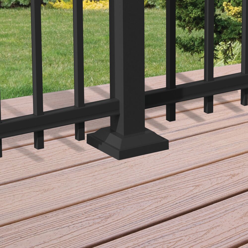 Freedom 6-in Black Metal Surface Mount For Metal Fence