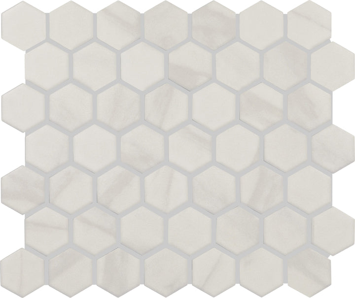 Style Selections Bianco Carrara 10-in x 12-in Matte Ceramic Hexagon Mosaic Floor and Wall Tile product image
