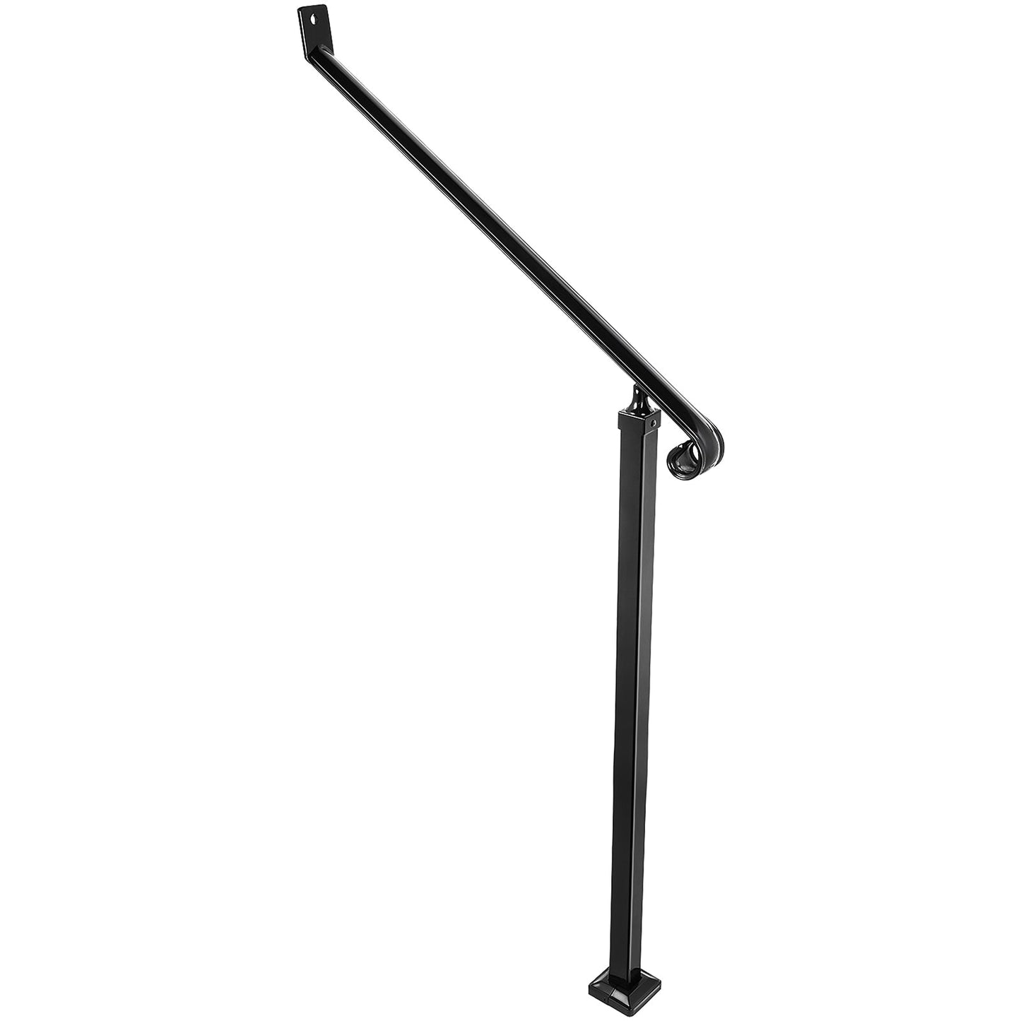 VEVOR 2-3 Steps Handrail 2.5-ft x 42.4-in Wrought Iron Pressure Treated Steel Deck Handrail Kit