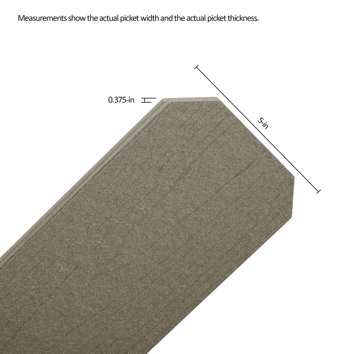 Natures Composites Composite Fence and Gate Picket - Dog Ear - Slate Grey - 3/8in. x 3.5in. x 5 3/4ft. (10-Pack)