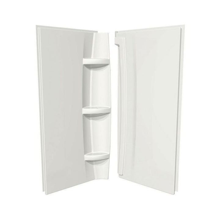 Acrylic 38 in. 38 in. x 72 in. 2-Piece Direct-to-Stud Corner Shower Surround Kit in White