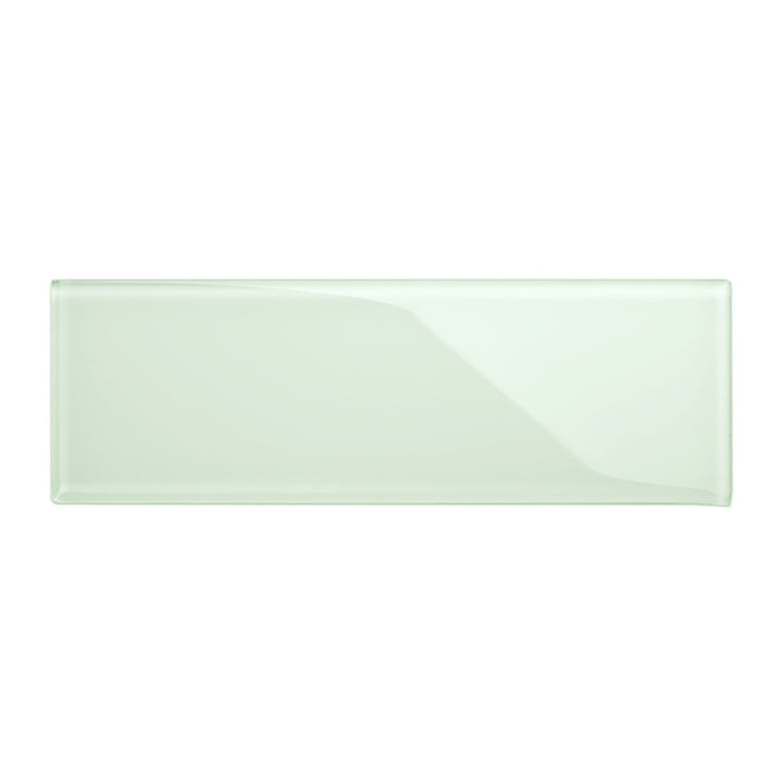 Giorbello (Sample) 4x12 glass subway tiles Winter Sage 4-in x 12-in Glossy Glass Brick Subway Wall Tile
