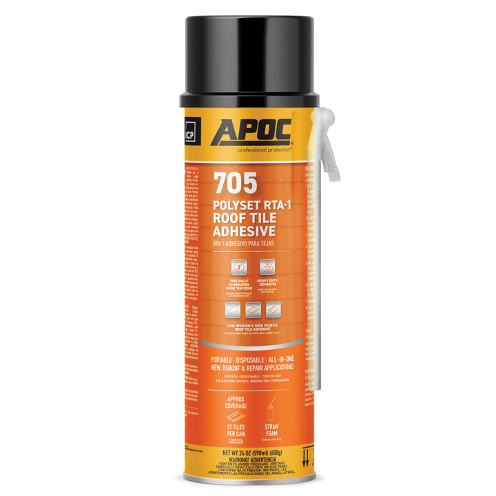 APOC 705 Polyset RTA-1 Roof Tile Adhesive, Off-White, 24 fl oz Straw Foam Can