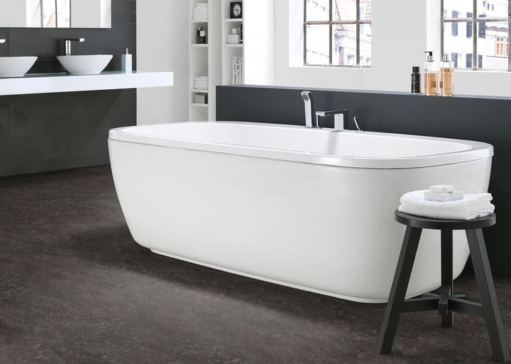 Forbo Flooring Systems Marmoleum Cinch Loc Seal Dark Bistre 10-mm T x 12-in W x 12-in L Waterproof Tile Look Laminate Flooring (6.78-sq ft / Carton)