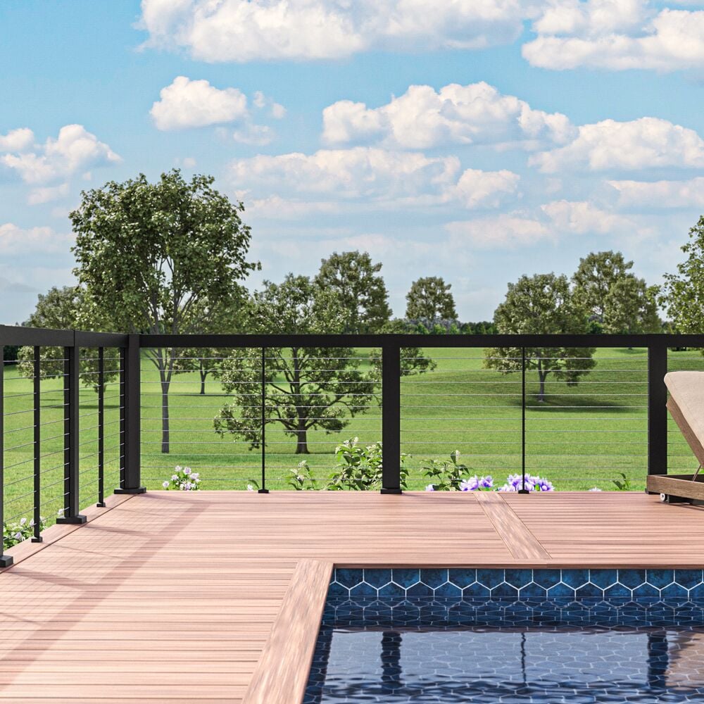 Barrette Outdoor Living Elevation 8.75-in x 5.38-in x 3-ft Matte Black Deck Corner Post