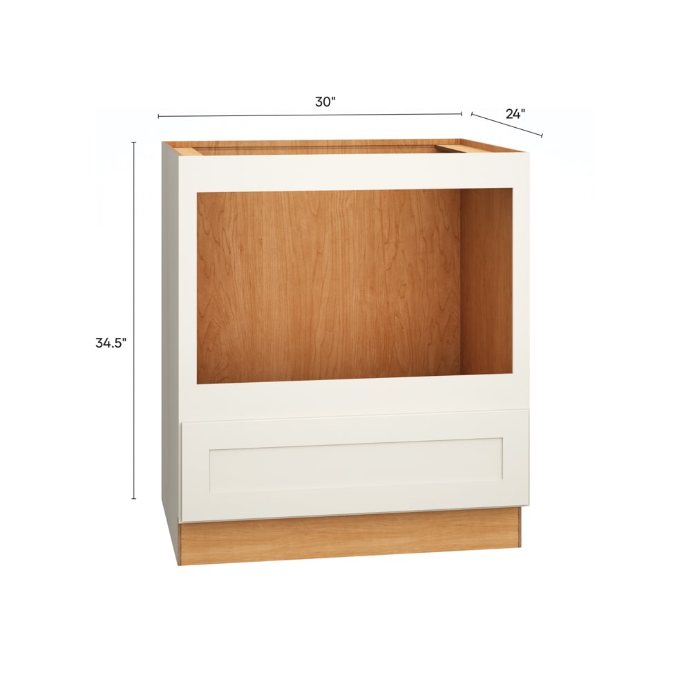 Diamond Express Jamestown 30-in W x 34.5-in H x 24-in D White 1-Drawer Microwave Base Fully Assembled Plywood Cabinet (Recessed Panel Shaker Style)