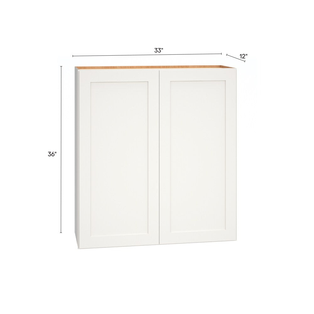 Diamond Express Jamestown 33-in W x 36-in H x 12-in D White Wall Fully Assembled Plywood Cabinet (Recessed Panel Shaker Door Style)