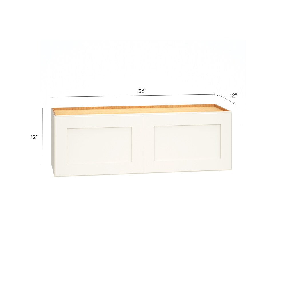 Diamond Express Jamestown 36-in W x 12-in H x 12-in D White Wall Fully Assembled Plywood Cabinet (Recessed Panel Shaker Door Style)