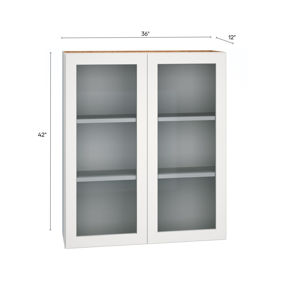 Diamond Express Jamestown 36-in W x 42-in H x 12-in D White Wall Fully Assembled Plywood Cabinet (Recessed Panel Shaker Door Style)
