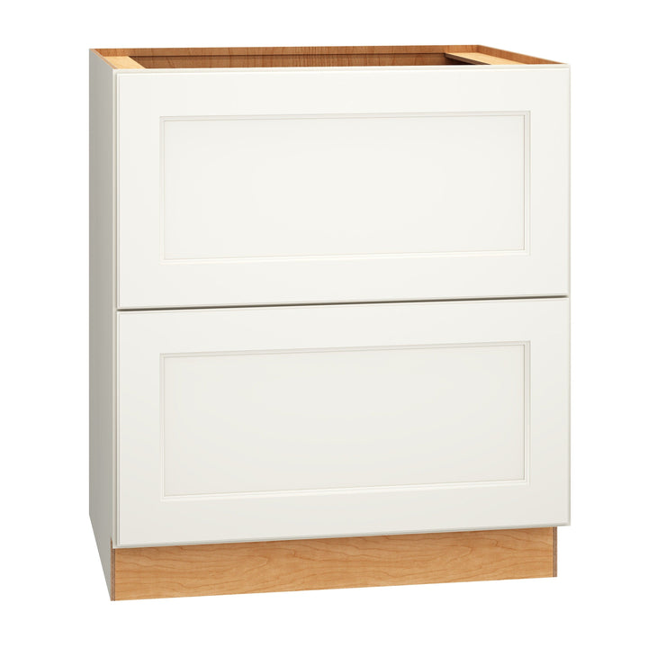 Diamond Express Macaulay 30-in W x 34.5-in H x 24-in D White 2-Drawer Base Fully Assembled Plywood Cabinet (Recessed Panel Square Style)