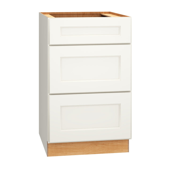 Diamond Express Macaulay 21-in W x 34.5-in H x 24-in D White 3-Drawer Base Fully Assembled Plywood Cabinet (Recessed Panel Square Style)