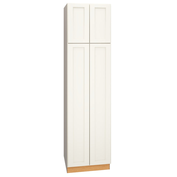 Diamond Express Macaulay 24-in W x 96-in H x 24-in D White Pantry Fully Assembled Plywood Cabinet (Recessed Panel Square Door Style)