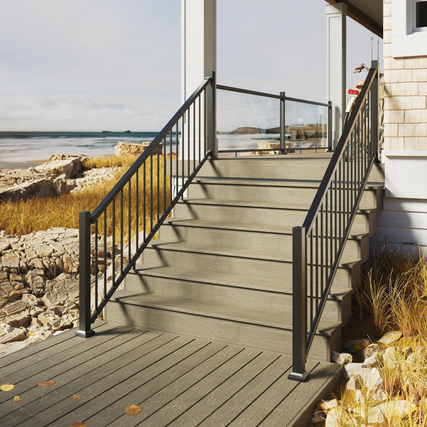 Fiberon 2-in Black Aluminum Rail Bracket