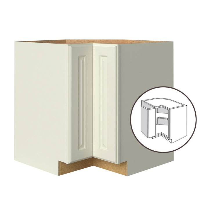 allen + roth Pattingham 33-in W x 34.5-in H x 24-in D Harbor Diagonal Corner Base Fully Assembled Cabinet (Raised Panel Square Style)