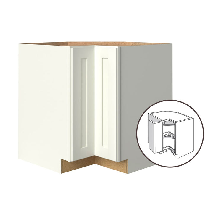 allen + roth Aveley 33-in W x 34.5-in H x 24-in D Linen Lazy Susan Corner Base Fully Assembled Cabinet (Flat Panel Shaker Style)