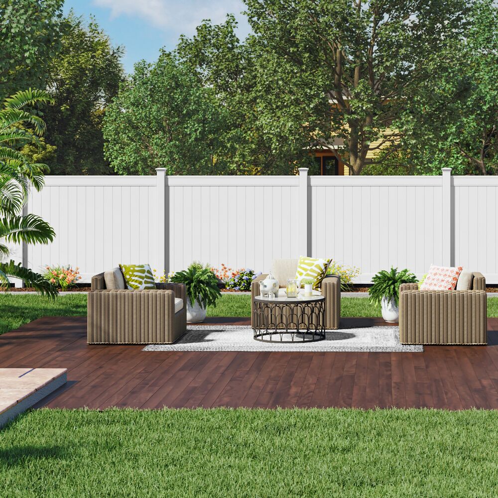 Freedom 5-in W x 5-in L White Vinyl Fence Post Cap- Fits Common Post Measurement: 5-in x 5-in