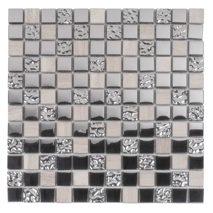 Apollo Tile Elaina Beige and Gray 12-in x 12-in Multi-finish Natural stone Marble Patterned Mosaic Floor and Wall Tile product image