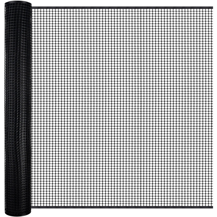 BOEN 15-ft 7-Gauge Black Plastic Extruded Mesh Rolled Fencing