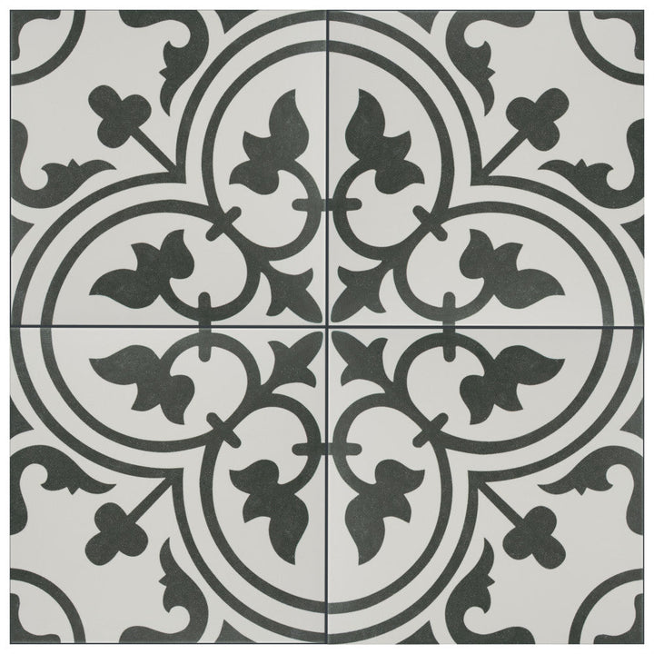 Merola Tile Arte White Encaustic 9-3/4 in. x 9-3/4 in. Porcelain Floor and Wall Tile (11.11 sq. ft. / case)
