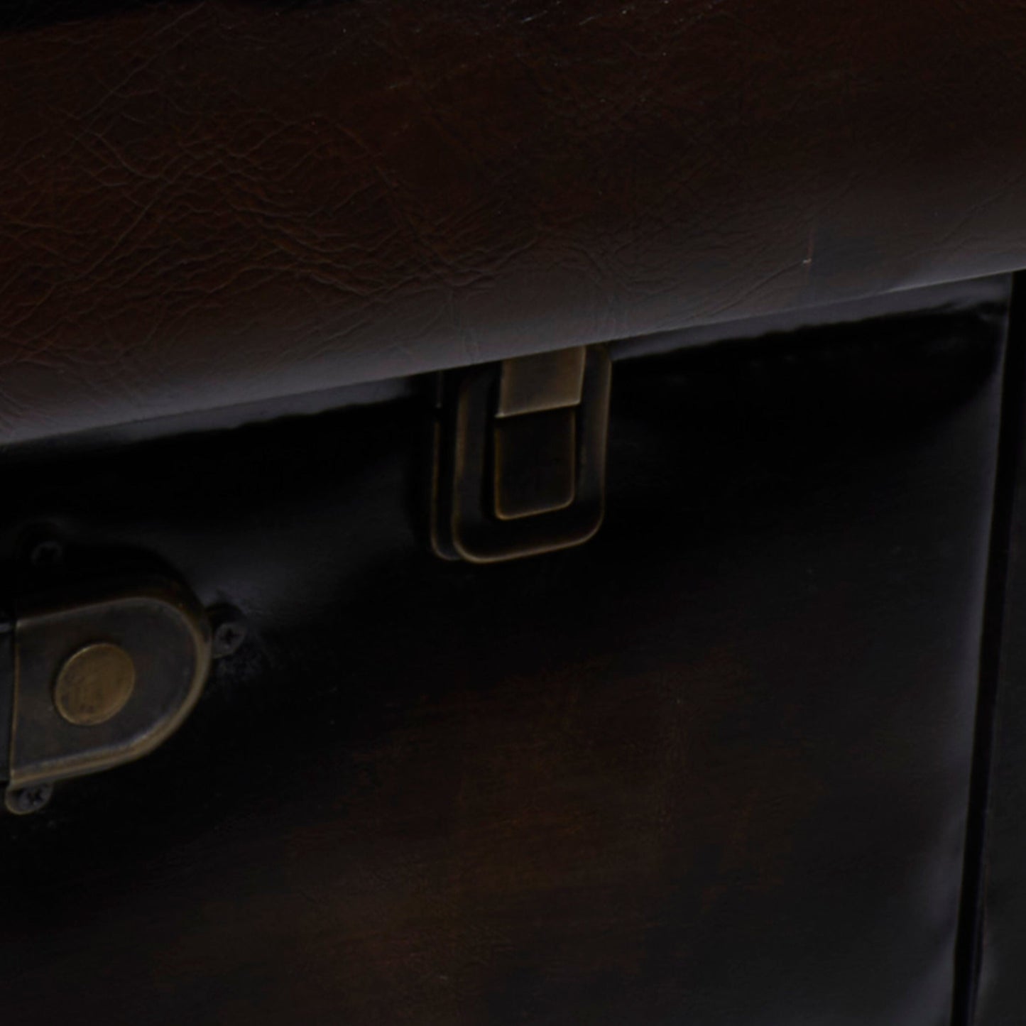 Grayson Lane Dark Brown Vintage Faux Leather 3-Drawer Accent Chest