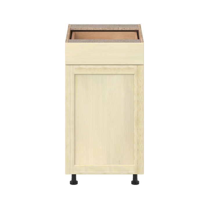 Project Source Omaha Unfinished 18-in W x 34.5-in H x 24.5-in D Unfinished Poplar 1-Drawer Base Ready To Assemble Cabinet (Recessed Panel Shaker Style)