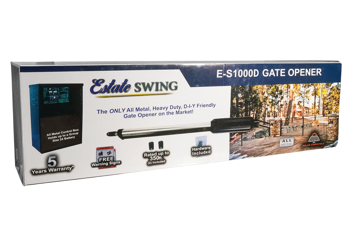 Estate Swing 12-ft Dual Swing Universal Battery Driveway Gate Opener Kit (Solar Compatible)
