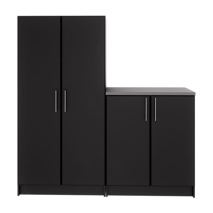 Prepac Elite 64-in W x 65-in H Wood Composite Black Freestanding Utility Storage Cabinet