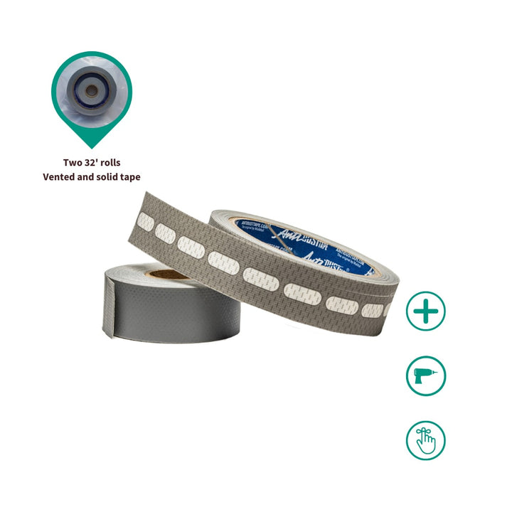 Tuftex Multi-Wall 6mm AntiDust Roof Seam Tape, Two 32-ft Rolls (Vented & Solid)