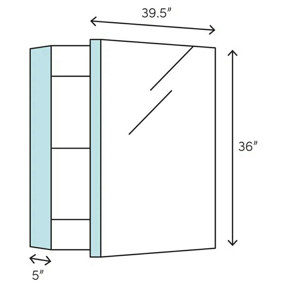 Fresca 40-in x 36-in Surface/Recessed Mount Mirror Medicine Cabinet