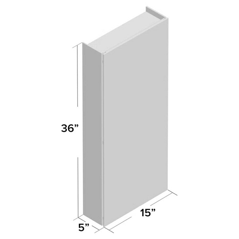 Fresca 15-in x 36-in Surface/Recessed Mount Mirror Mirrored Medicine Cabinet