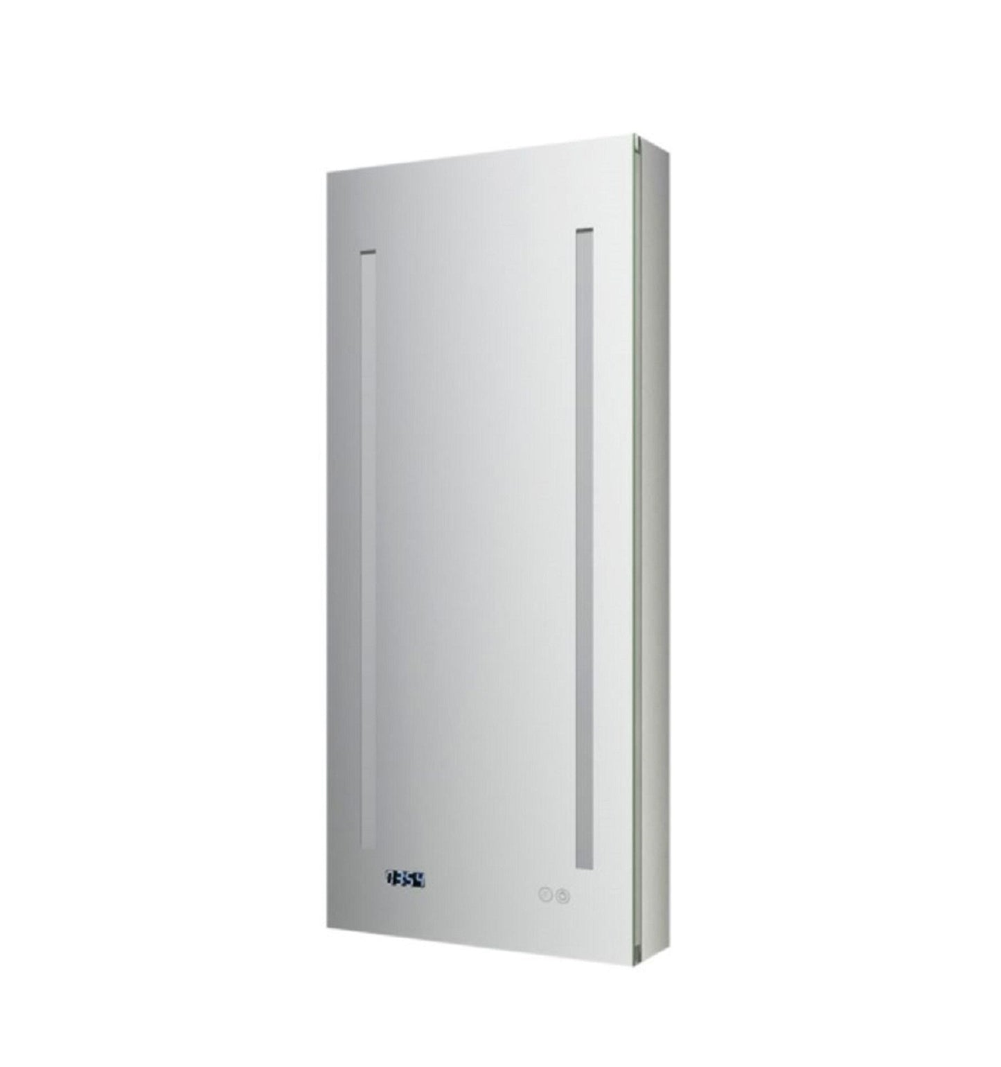 Fresca 15-in x 36-in Lighted LED Fog Free Surface/Recessed Mount LED Mirror Mirrored Soft Close Medicine Cabinet with Outlet