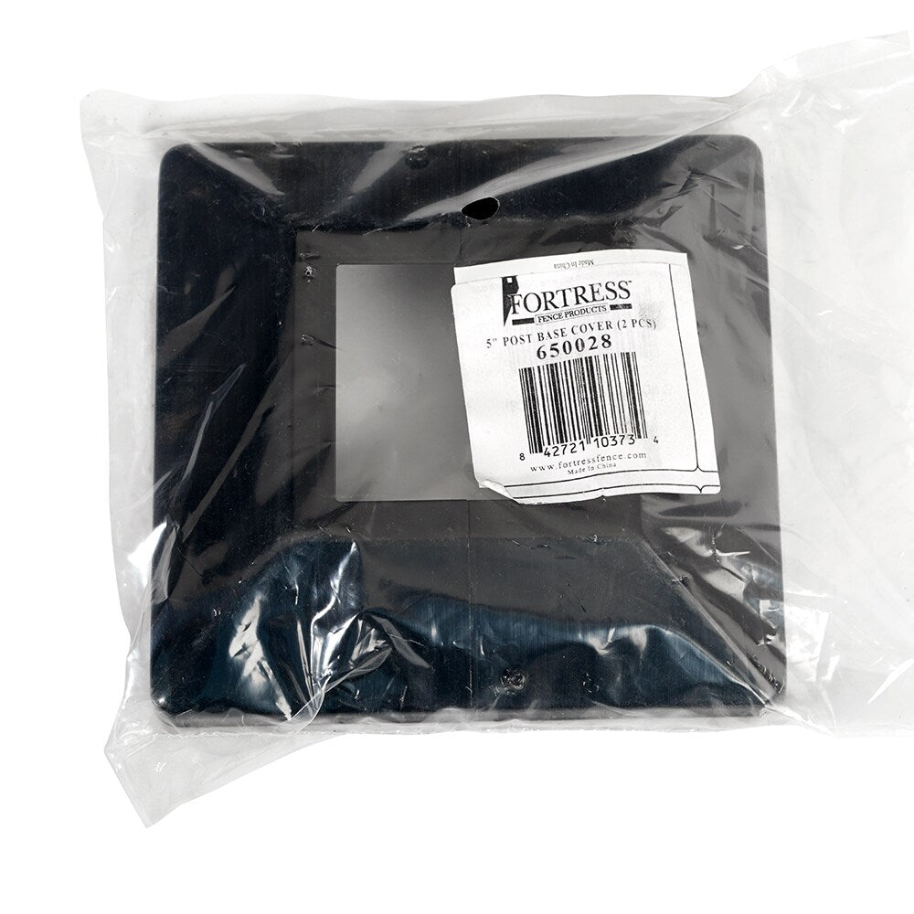 Fortress Building Products Versai 1.5-in Gloss Black Metal Post Support For Metal Fence 2-Pack