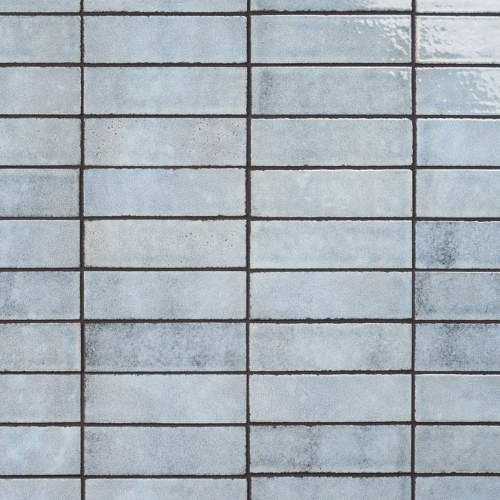 Artmore Tile ColorBrick Artic Blue 2-in x 8-in Glossy Natural stone Basalt Encaustic Floor and Wall Tile product image