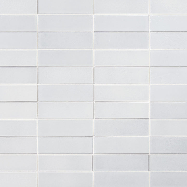Artmore Tile ColorBrick Milk White 2-in x 8-in Glossy Natural stone Basalt Encaustic Floor and Wall Tile product image