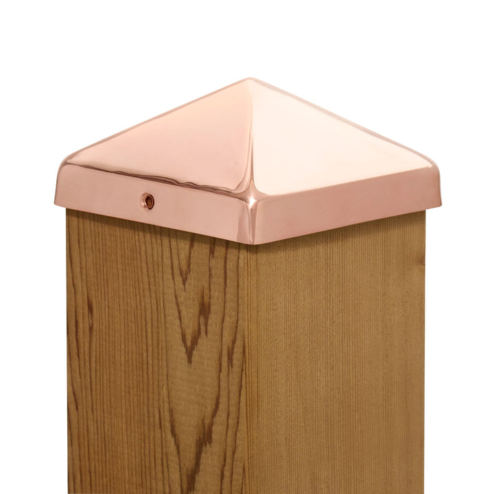 PERMAKAP 5-in x 5-in Pyramid Solid Polished Copper Deck Post Cap