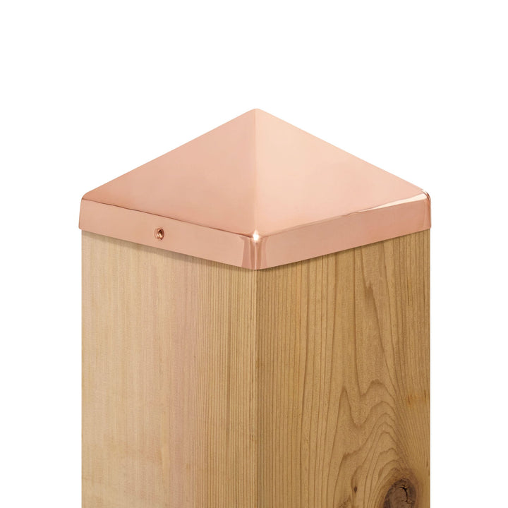 PERMAKAP 8-in x 8-in Pyramid Solid Polished Copper Deck Post Cap