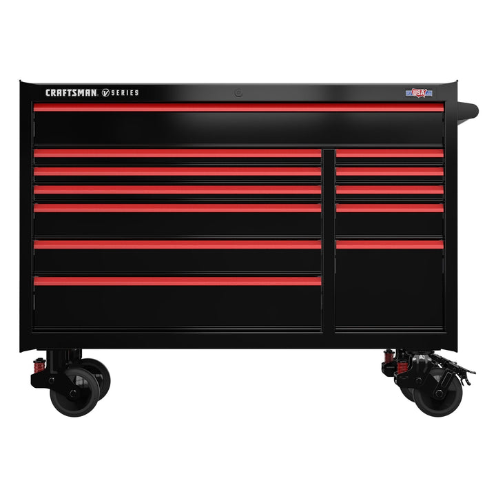 CRAFTSMAN V-Series 52-Inch 12-Drawer Steel Rolling Tool Cabinet - Black