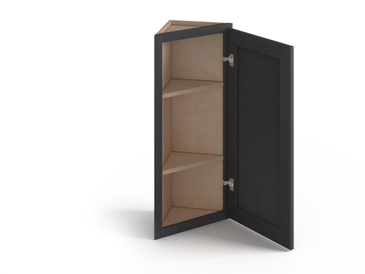 Valleywood Cabinetry 12-in W x 30-in H x 12-in D Ideal Gray Birch Diagonal Corner Wall Ready To Assemble Plywood Cabinet (Flat Panel Shaker Style)
