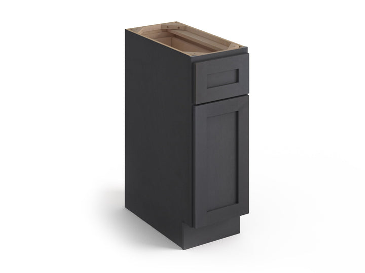 Valleywood Cabinetry 12-in W x 34.5-in H x 24-in D Ideal Gray Birch 1-Drawer Base Ready To Assemble Plywood Cabinet (Flat Panel Shaker Style)
