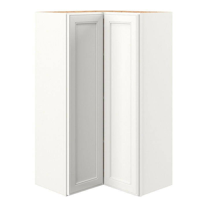 allen + roth McKeller 24-in W x 39.125-in H x 12-in D Linen Diagonal Corner Wall Fully Assembled Cabinet (Flat Panel Square Style)