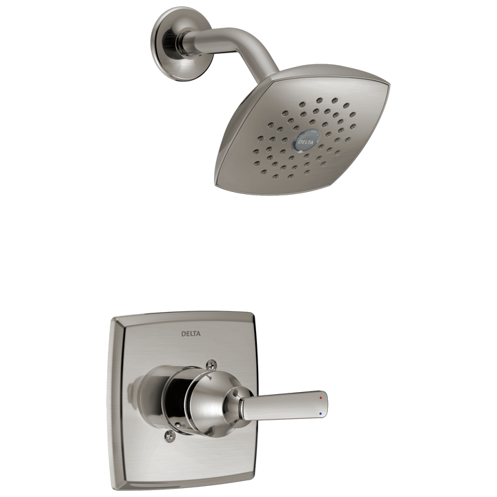 Delta Ashlyn Stainless 1-Handle Single-Function Shower Faucet Trim Kit, 5.25-in Square Head