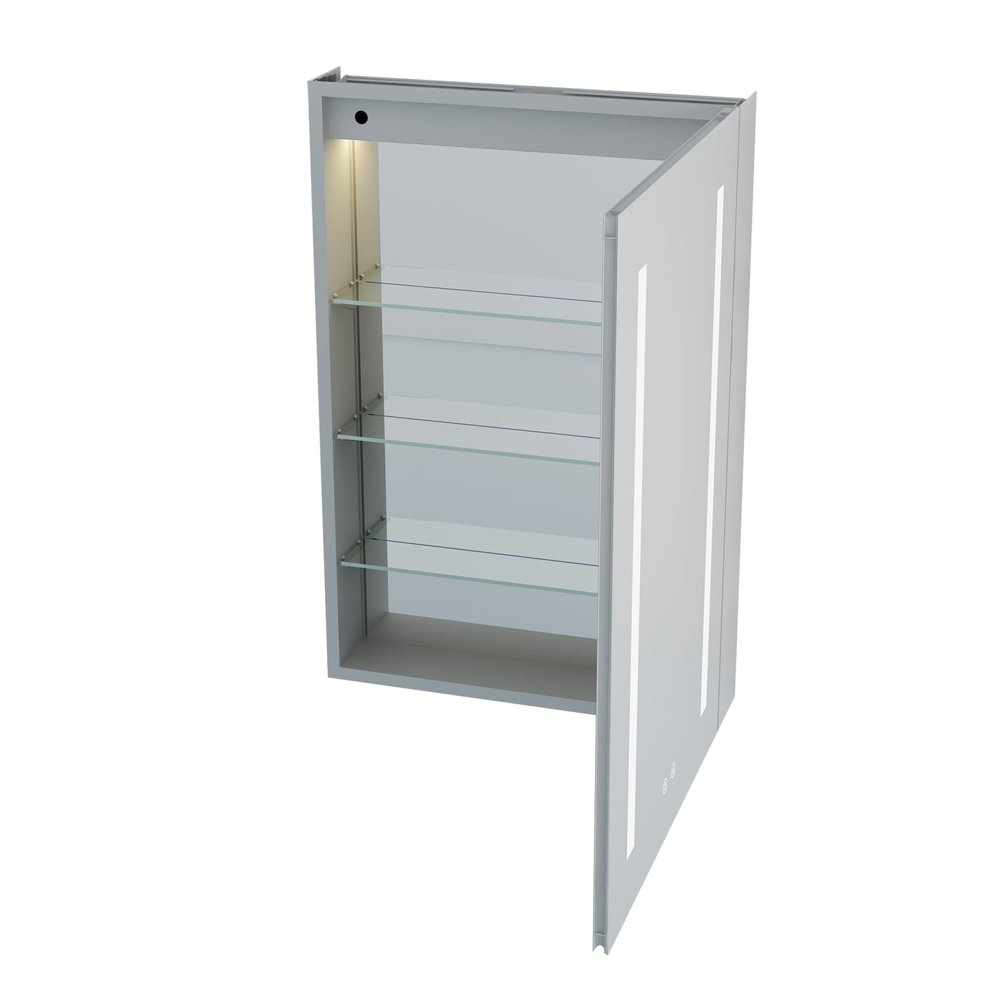 Forclover 20-in x 30-in Lighted LED Fog Free Surface/Recessed Mount Silver Mirrored Soft Close Medicine Cabinet with Outlet