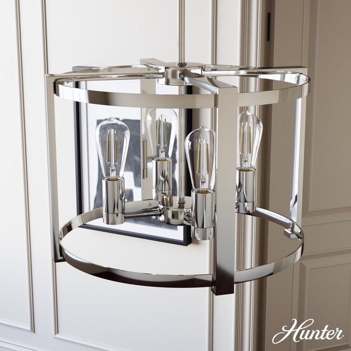 Hunter Astwood 4-Light Polished Nickel Modern/Contemporary Led Bare Bulb Chandelier