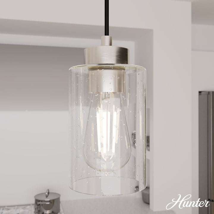 Hunter Hartland 3-Light Brushed Nickel Transitional Globe LED Large Hanging