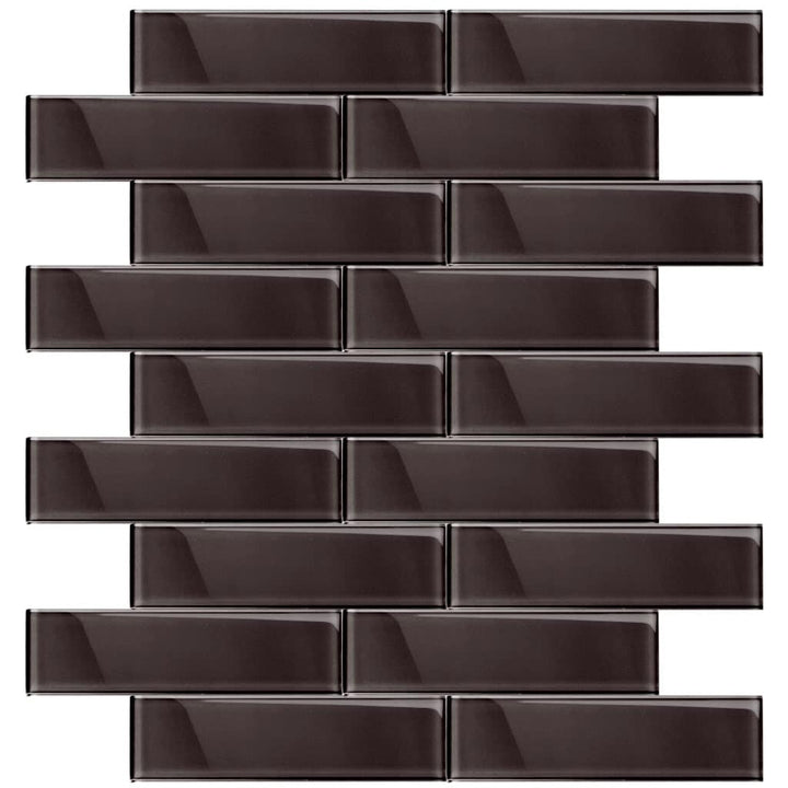 Apollo Tile Colorway Dark Gray 3-in x 12-in Glossy Glass Brick look Wall Tile product image